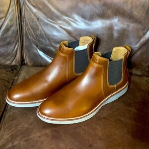 Johnston & Murphy Men’s Upton Chelsea Boot, Size 12, Color: Tan Full Grain